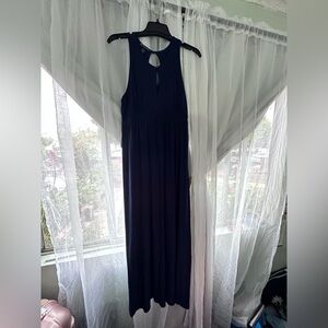 Elegant Navy Blue Sleeveless Dress